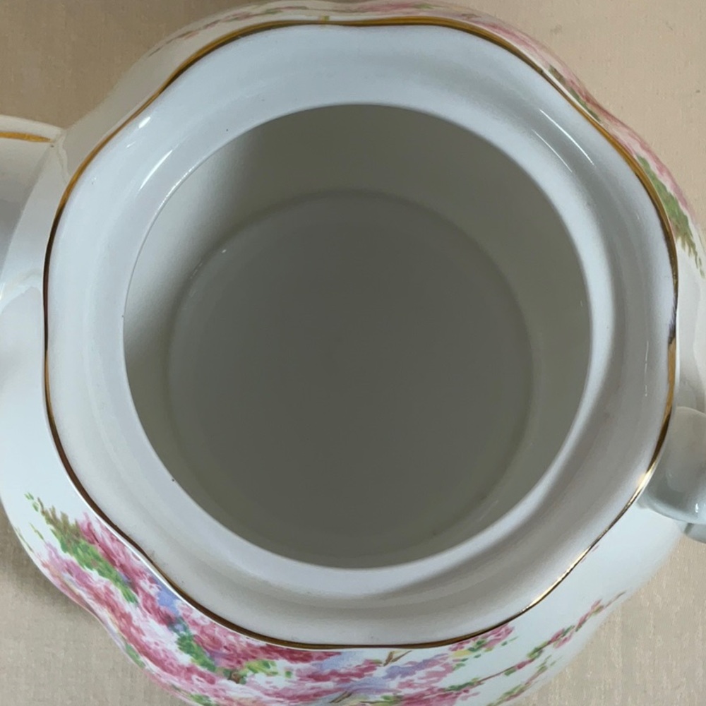Royal Albert Blossom Time Teapot with Green and Pink Accents - Picture 7 of 16